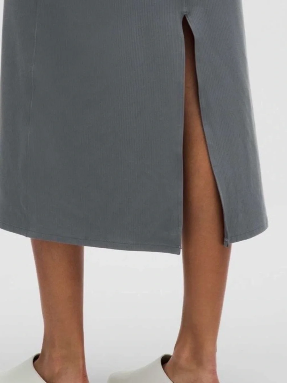 Lululemon All Aligned Ribbed Midi Dress Oil Grey Size 10